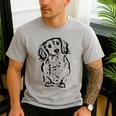 Long Hair Dachshund Lover Doxie Mom Dad Cute Wiener Dog Small Men's Casual T-Shirt Sport Grey