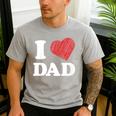 I Love Dad Men's Casual T-Shirt Sport Grey I Love Dad Men's Casual T-Shirt Sport Grey