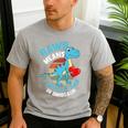 I Love My Dad Rawr Dinosaur Fathers Day Dino Toddler Boy Men's Casual T-Shirt Sport Grey