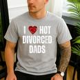 I Love Hot Divorced Dads Red Hearts Men's Casual T-Shirt Sport Grey