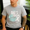 Lung Cancer Dad Ribbon Men's Casual T-Shirt Sport Grey