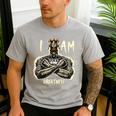I Am Man King Powerful Dad Afro Melanin Men's Casual T-Shirt Sport Grey