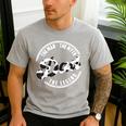 The Man The Myth The Legend Daddy Love Cows Dad Cow Print Men's Casual T-Shirt Sport Grey