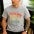 Man Myth Meat Smoker Legend Dad Grillfather BBQ Meat Smoking Men's Casual T-Shirt Sport Grey