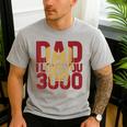 Marvel Iron Man Dad I Love You 3000 Text Fill Father's Day Small Men's Casual T-Shirt Sport Grey