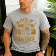 Mind If I Smoke BBQ Barbeque Grilling Chef Dad Men's Casual T-Shirt Sport Grey