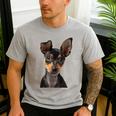 Miniature Pinscher Shirt Dog Mom Dad Tshirt Love Puppy Pet Men's Casual T-Shirt Sport Grey