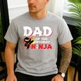 Ninja Birthday Party Dad Of The Birthday Ninja Small Men's Casual T-Shirt Sport Grey