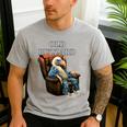 Old Buzzard Bird Old Man Grandpa Recliner Dads Joke Men's Casual T-Shirt Sport Grey