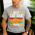 Orange Cat Best Cat Dad Ever Orange Tabby Cat Men's Casual T-Shirt Sport Grey
