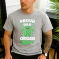 Organ Donation Green Ribbon Proud Dad Of An Organ Donor Men's Casual T-Shirt Sport Grey