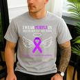 Pancreatic Cancer I Wear Purple In Memory Of My Dad Men's Casual T-Shirt Sport Grey