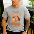 Papa Bear Bears Animal Pun Lover Dad Father Daddy Father's Men's Casual T-Shirt Sport Grey