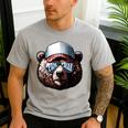 Papa Bear Face Cool Dad Style Retro Fathers Day Daddy Bear Men's Casual T-Shirt Sport Grey