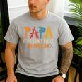 Papa If He Can't Fix It No One Can Father's Day Dad Grandpa Men's Casual T-Shirt Sport Grey