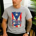 Papi Puerto Rican Dad Puerto Rico Pride Boricua Father's Day Men's Casual T-Shirt Sport Grey