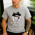 Pirate Papa Costume Jolly Roger Crossbones Pirate Dad Men's Casual T-Shirt Sport Grey