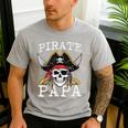 Pirate Papa Skull Family Matching Costume Dad Grandpa Men Men's Casual T-Shirt Sport Grey
