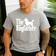 Poodle The Dogfather Cool Dog Daddy Dad Papa Father Men Kids Men's Casual T-Shirt Sport Grey