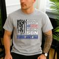 Proud Army Dad Soldier Son Patriotic Veterens Men's Casual T-Shirt Sport Grey