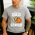 Proud Dad Of A 2026 Senior Basketball Graduation Leopard Men's Casual T-Shirt Sport Grey