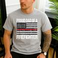 Proud Dad Of a Firefighter Fireman Parent Men's Casual T-Shirt Sport Grey
