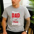 Proud Dad Of a Heart Warrior CHD Awareness Gift Men's Casual T-Shirt Sport Grey
