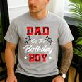 Race Car Dad Of The Birthday Boy Racing Family Pit Crew Men's Casual T-Shirt Sport Grey