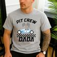 Race Car Racing Family Dada Pit Crew Birthday Party Men's Casual T-Shirt Sport Grey