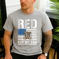 RED Friday For My Dad Military Veteran Deployed Men's Casual T-Shirt Sport Grey RED Friday For My Dad Military Veteran Deployed Men's Casual T-Shirt Sport Grey