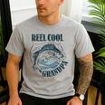 Reel Cool Grandpa Fishing Dad Father's Day Fisherman Men's Casual T-Shirt Sport Grey