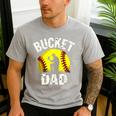 Retro Daddy Bucket Dad Softball Girl Men's Casual T-Shirt Sport Grey Retro Daddy Bucket Dad Softball Girl Men's Casual T-Shirt Sport Grey