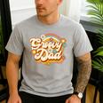 Retro Groovy Dad Family Birthday 60s 70s Hippie Costume Men's Casual T-Shirt Sport Grey