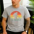 Retro Vintage Bigfoot Dad Fathers Day Father Son Matching Men's Casual T-Shirt Sport Grey