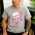 Rodeo Dad Pink Cowgirl 1St Birthday Family Matching Men's Casual T-Shirt Sport Grey