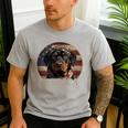 Rottie Dog Mom Dad 'Merica Rottweiler Men's Casual T-Shirt Sport Grey