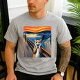 The Scream Cat Parody For Kitty Cat Lover Cat Mom Cat Dad Men's Casual T-Shirt Sport Grey