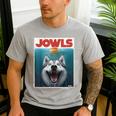 Siberian Husky Jowls Sled Dog Mom Top Alaskan Dog Dad Men's Casual T-Shirt Sport Grey