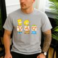 The Simpsons Father's Day Bart Lisa Maggie Dad Birthday Men's Casual T-Shirt Sport Grey