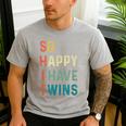So Happy I Have Twins Mom Dad Parent Saying Slogan Men's Casual T-Shirt Sport Grey