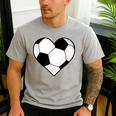 Soccer Ball Heart Idea For Mom Dad Kids T-Shirt Men's Casual T-Shirt Sport Grey Soccer Ball Heart Idea For Mom Dad Kids T-Shirt Men's Casual T-Shirt Sport Grey