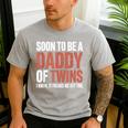 Soon To Be Dad Twins Fatherhood Pregnancy Announcement New D Men's Casual T-Shirt Sport Grey