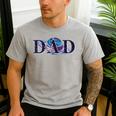 Space Dad Family Matching Mom Space Birthday Theme Party Men's Casual T-Shirt Sport Grey