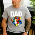 Speed Cubing Dad Puzzle Cuber Cube Kids Men's Casual T-Shirt Sport Grey