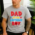 Spider Web Family Matching Dad Of The Birthday Boy Men's Casual T-Shirt Sport Grey