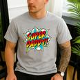 Super Daddy Comic Book Superhero Father's Day Men's Casual T-Shirt Sport Grey