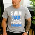 Swim Dad Swimming Dad Of A Swimmer Dad Swim Father Men's Casual T-Shirt Sport Grey