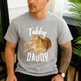 Tabby Daddy Cat Lover Saying Graphic Men's Casual T-Shirt Sport Grey