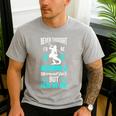 Never Thought I'd Be Wearing a Mermaid Dad Small Men's Casual T-Shirt Sport Grey