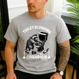Toilet Clogging Champion Dad Joke Raccoon Trash Panda Men's Casual T-Shirt Sport Grey